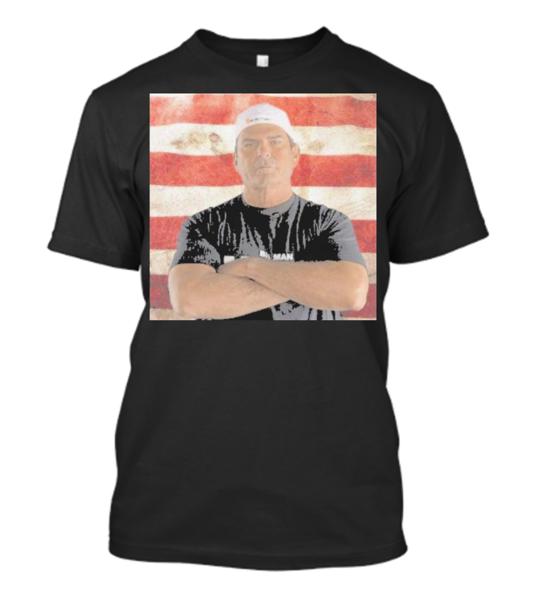 Be A Man Bam USA American Flag Background T-Shirt