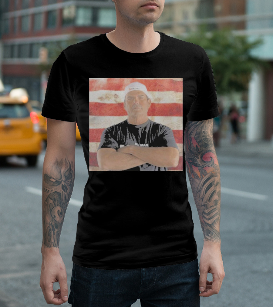 Be A Man Bam USA American Flag Background T-Shirt