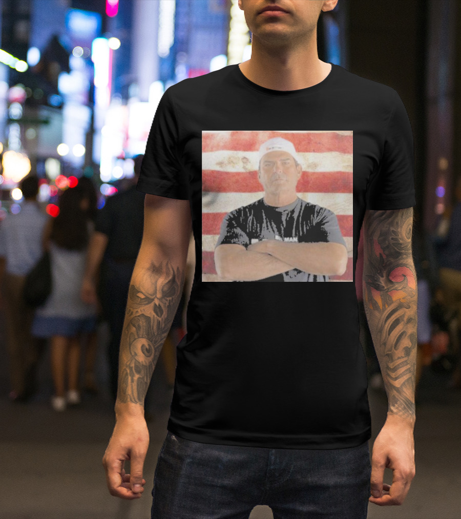 Be A Man Bam USA American Flag Background T-Shirt