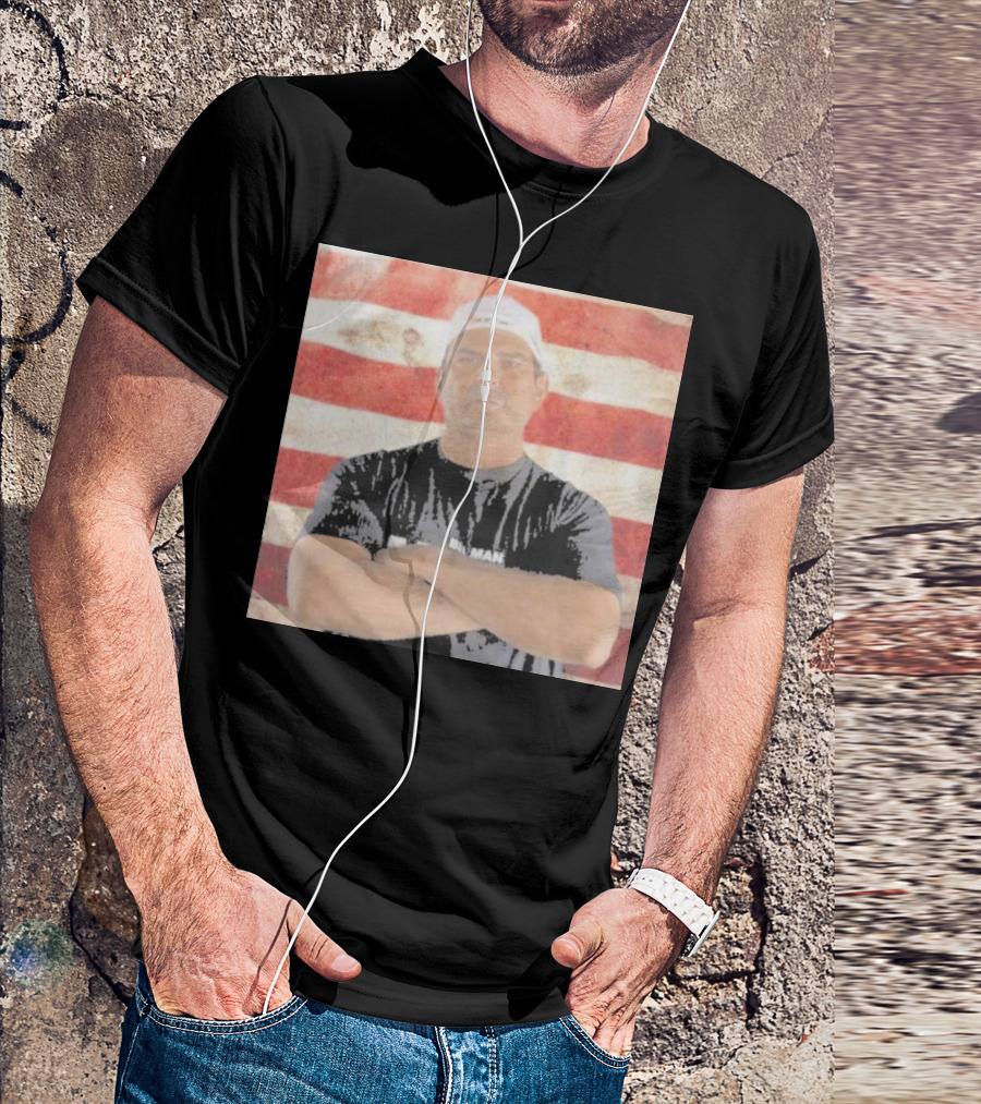 Be A Man Bam USA American Flag Background T-Shirt