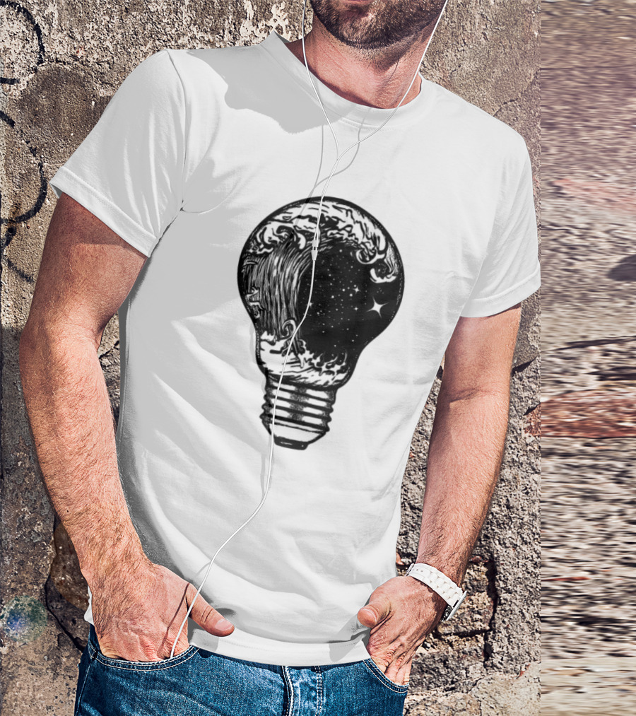 Perfect Storm Within Light Bulb With Cosmic Tattoo T-Shirt