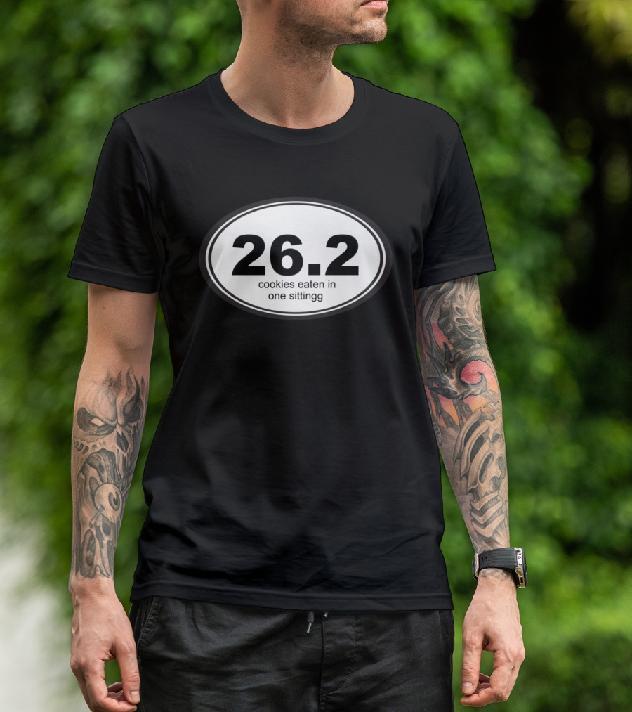 26.2 Cookies Eaten In One Sittingg Oval Marathon Humor T-Shirt