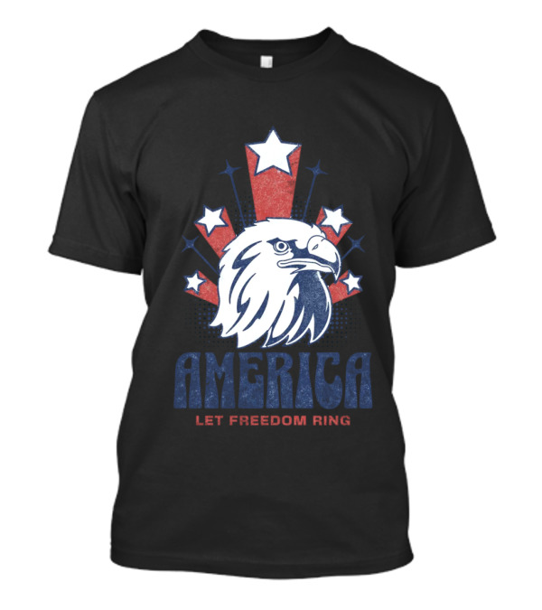 America Let Freedom Ring Bald Eagle Stars T-Shirt