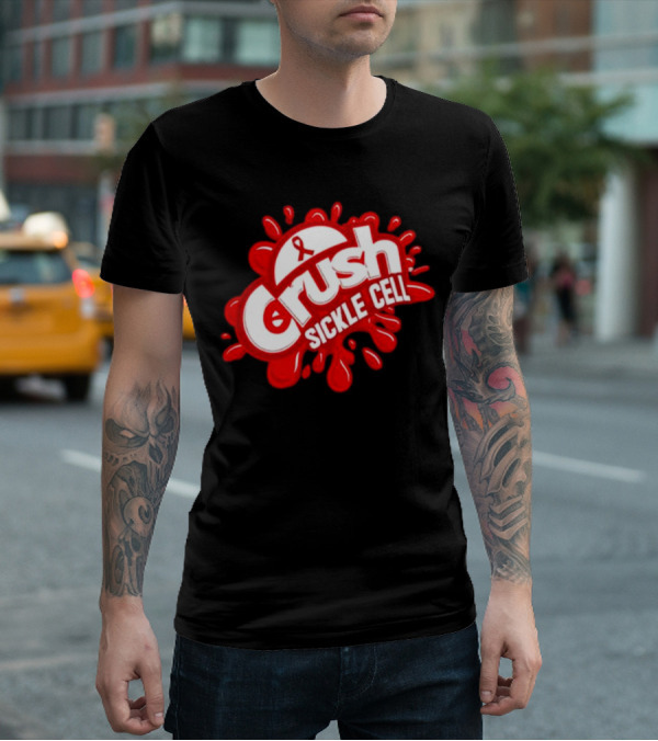 Crush Sickle Cell Awareness Red Ribbon T-Shirt