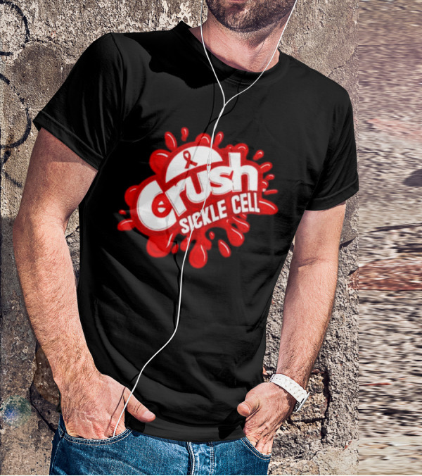 Crush Sickle Cell Awareness Red Ribbon T-Shirt