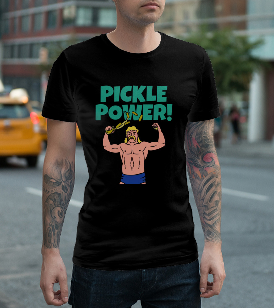 PICKLE POWER Strongman Warrior With Pickle Jar T-Shirt