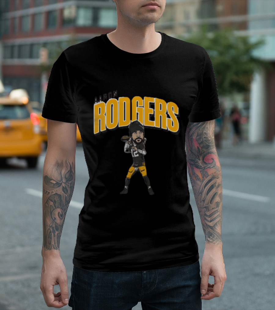 Aaron Rodgers Caricature Football Player T-Shirt