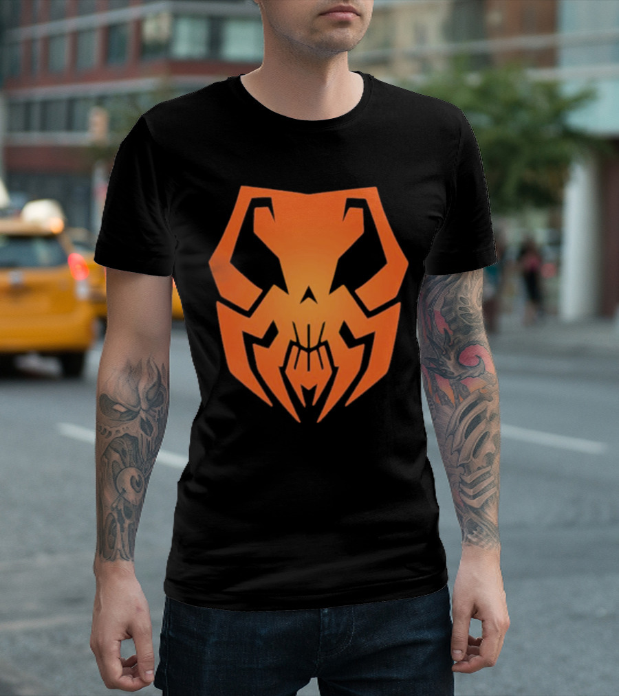 20xx Skull Hexadecimal Orange Robotic Face T-Shirt