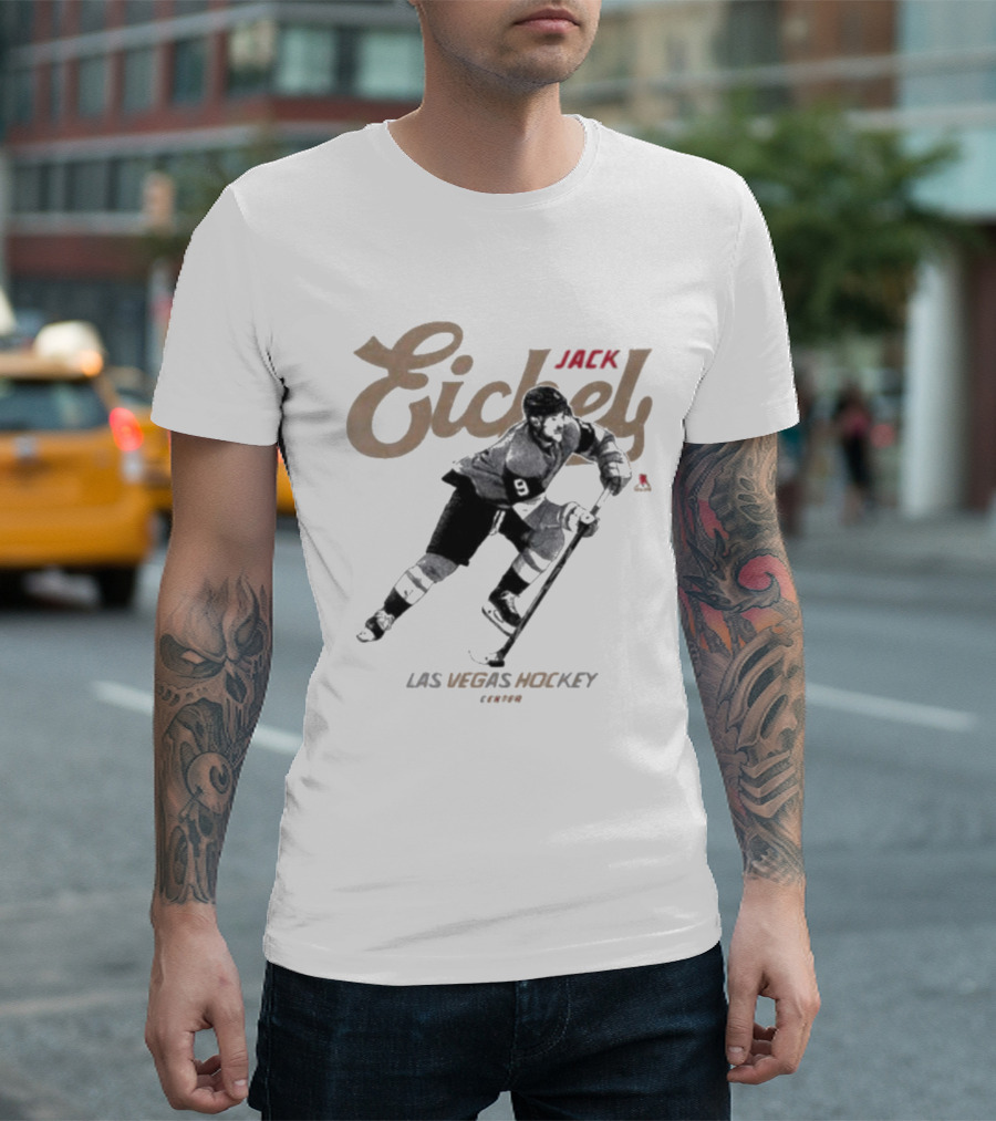 Jack Eichel Las Vegas Hockey Player Action T-Shirt