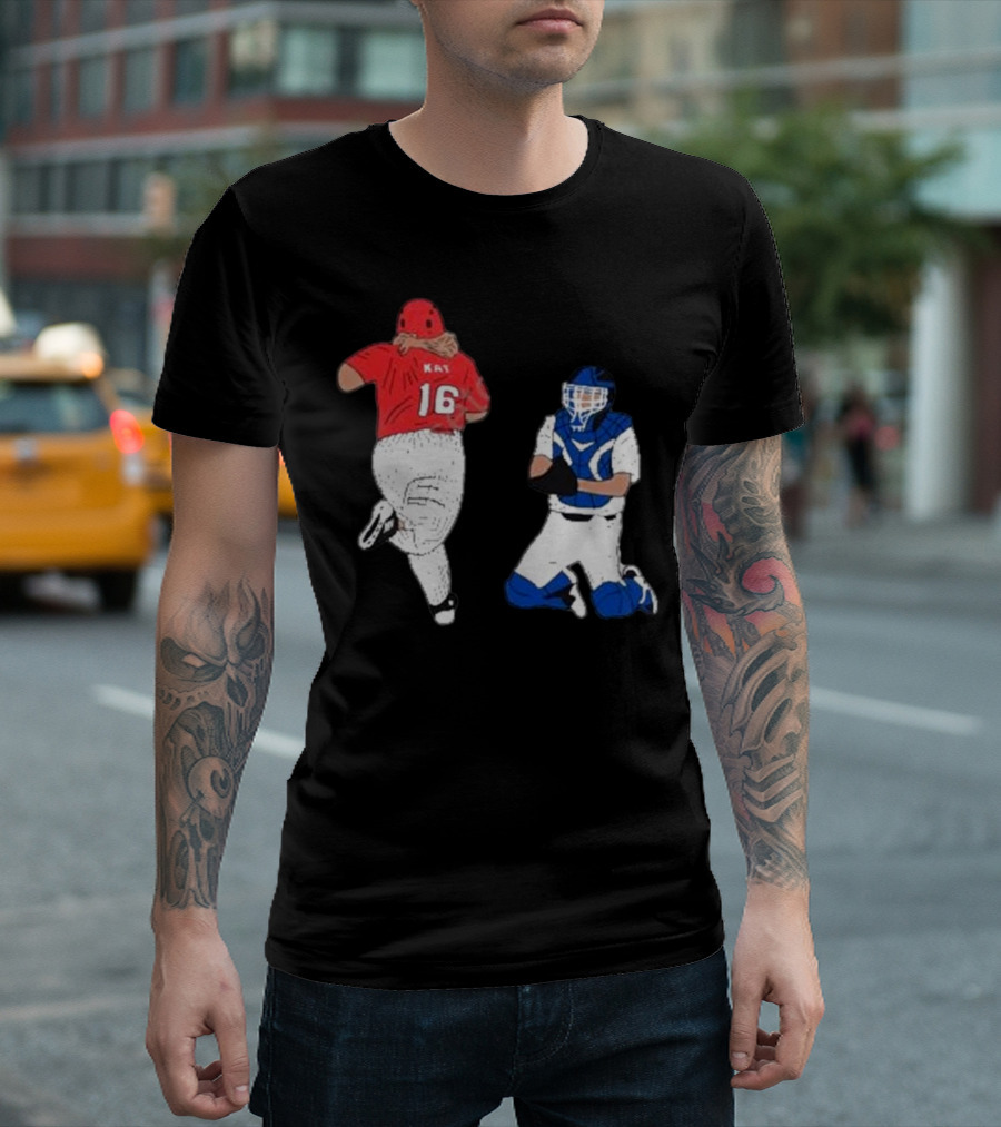 Adeline Sandridge Go Truck 'Em Kay 16 Baseball Action Scene T-Shirt