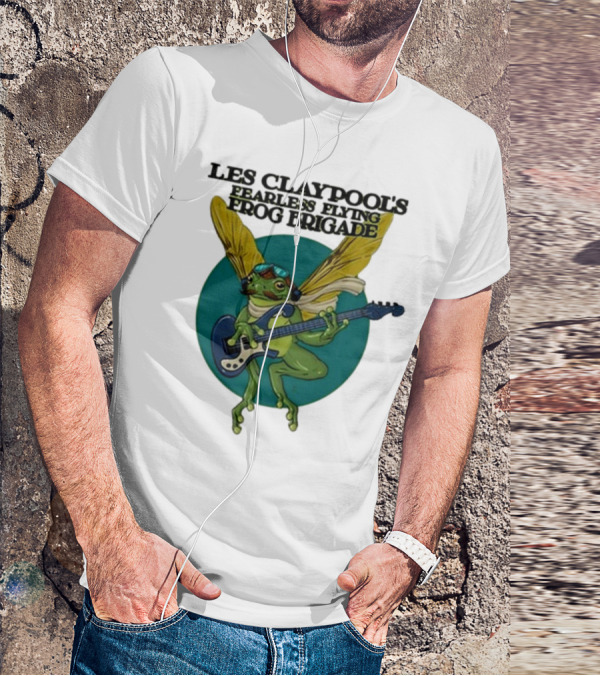 Les Claypool’s Fearless Flying Frog Brigade Flying Frog Playing Guitar T-Shirt