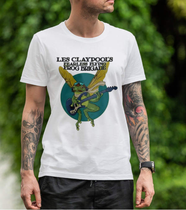 Les Claypool’s Fearless Flying Frog Brigade Flying Frog Playing Guitar T-Shirt