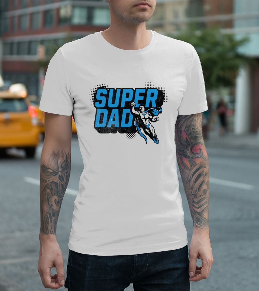 SUPER DAD Superhero Flying Father's Day Hero Gift T-Shirt