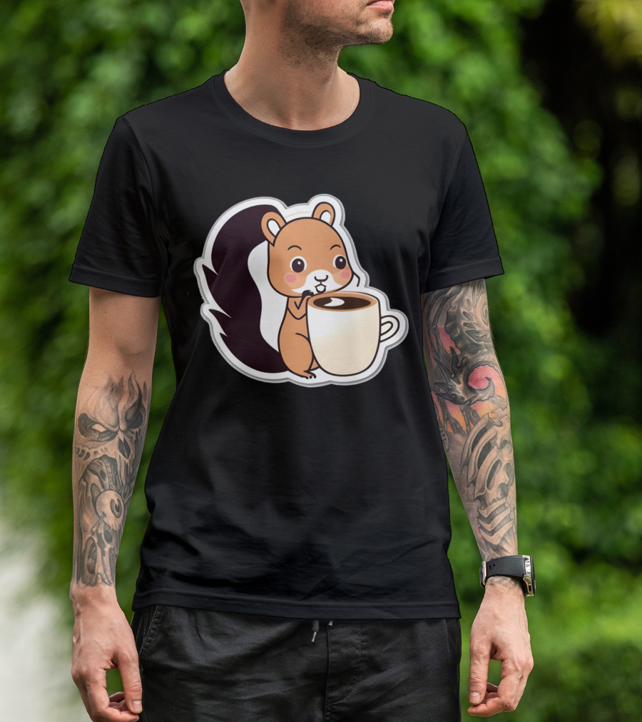 Happy Squirrel Coffee Hug T-Shirt