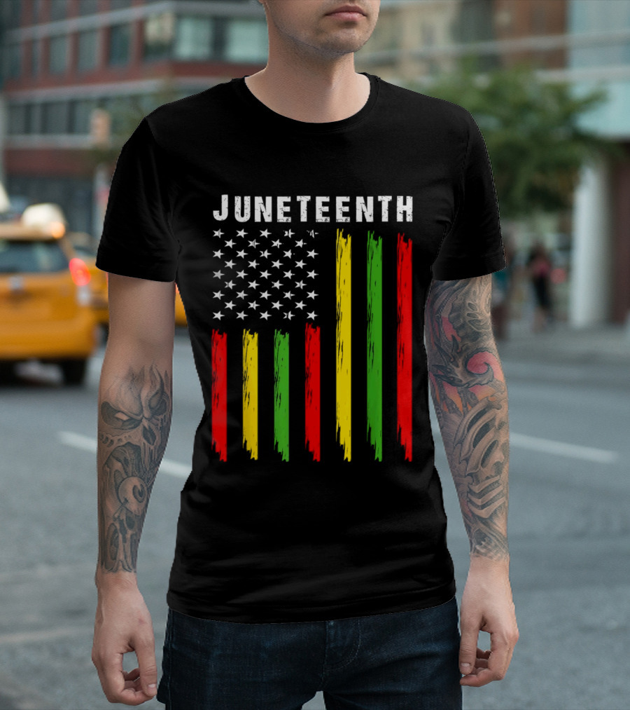 Juneteenth African American Flag Colors Stars Stripes T-Shirt