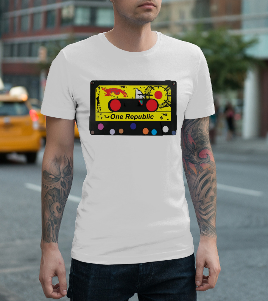 One Republic Cassette Tape Design With Vibrant Colors T-Shirt
