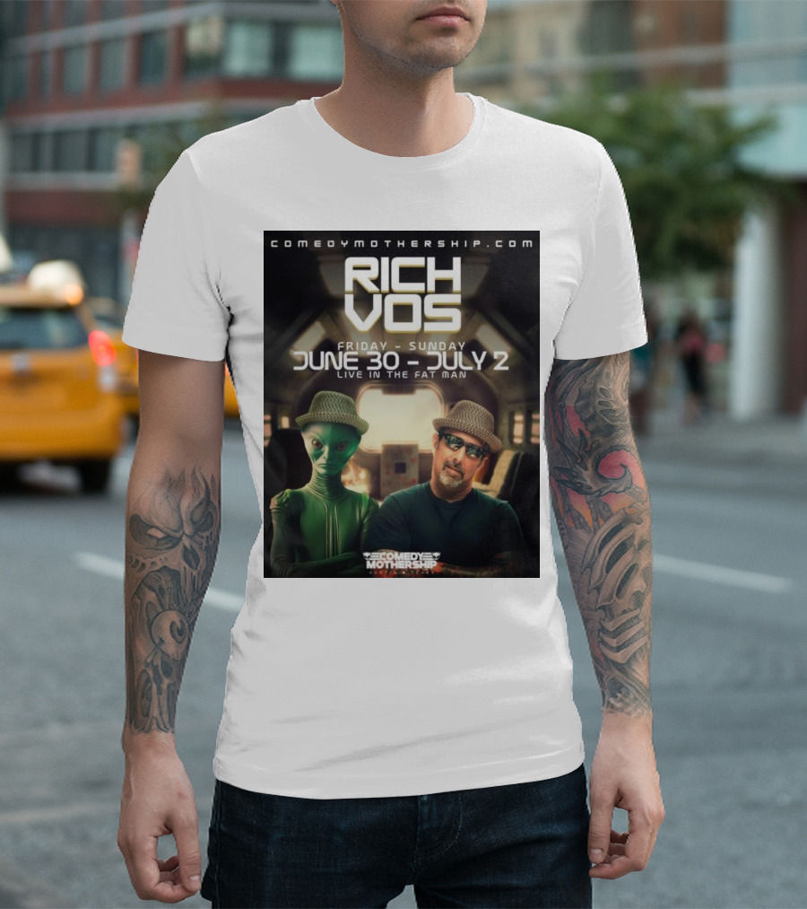 Rich Vos Comedy Mothership Live June 30 - July 2 Featuring Alien Fan Photo T-Shirt
