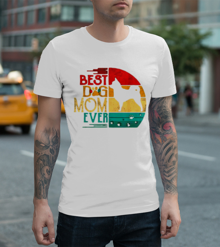 Best Dog Mom Ever Chihuahua Vintage Retro T-Shirt