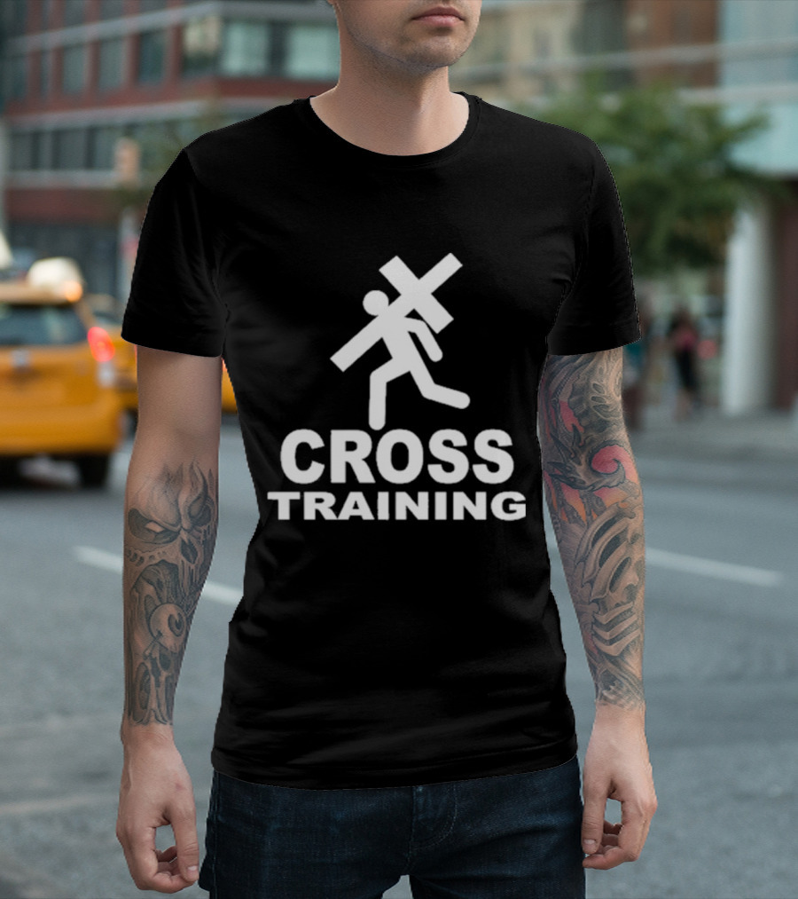 Giuseppe Barbaro Cross Training Christian Carrying Symbolic Cross T-Shirt