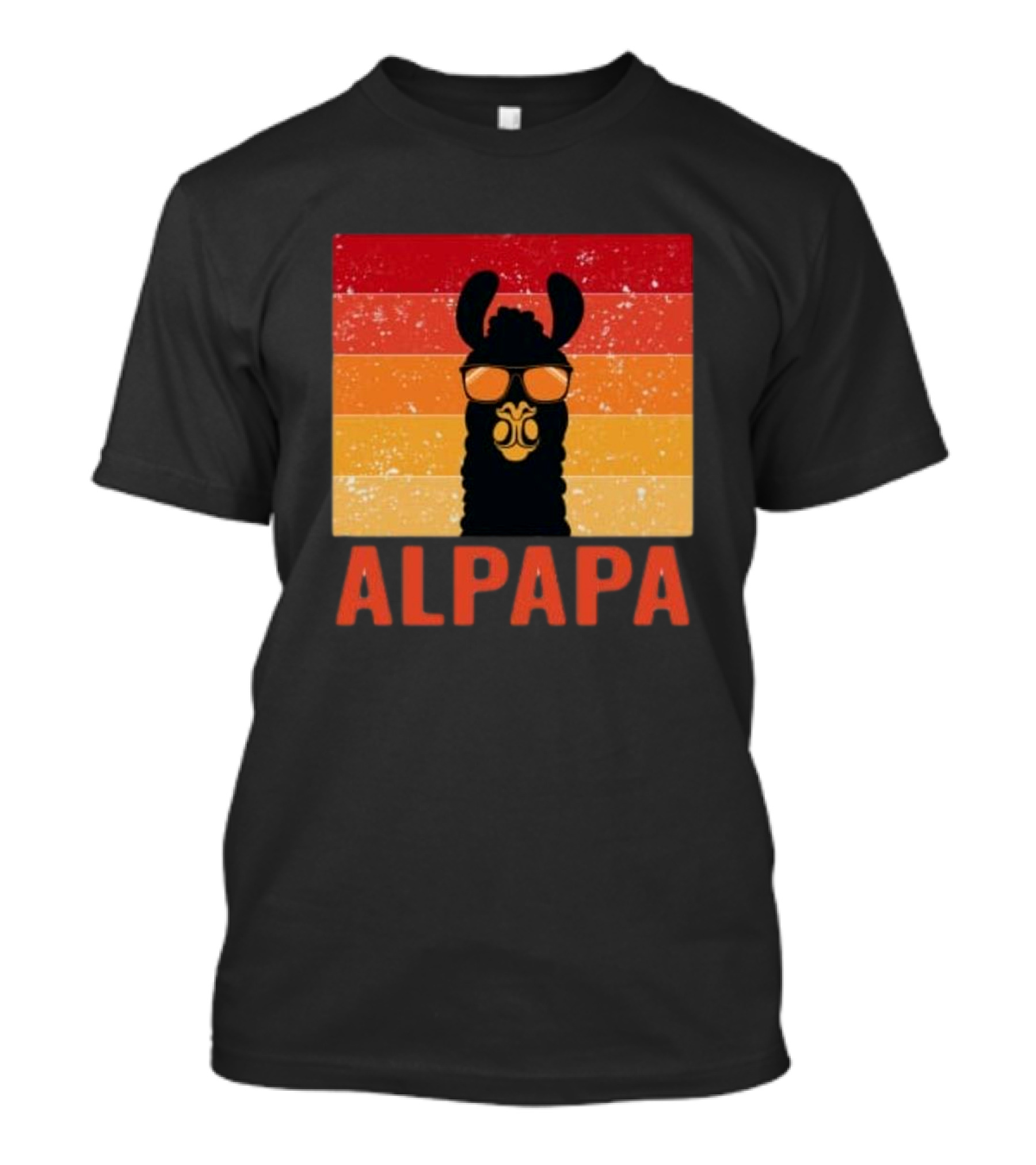 Vintage Groovy Alpapa Father's Day Llama T-Shirt