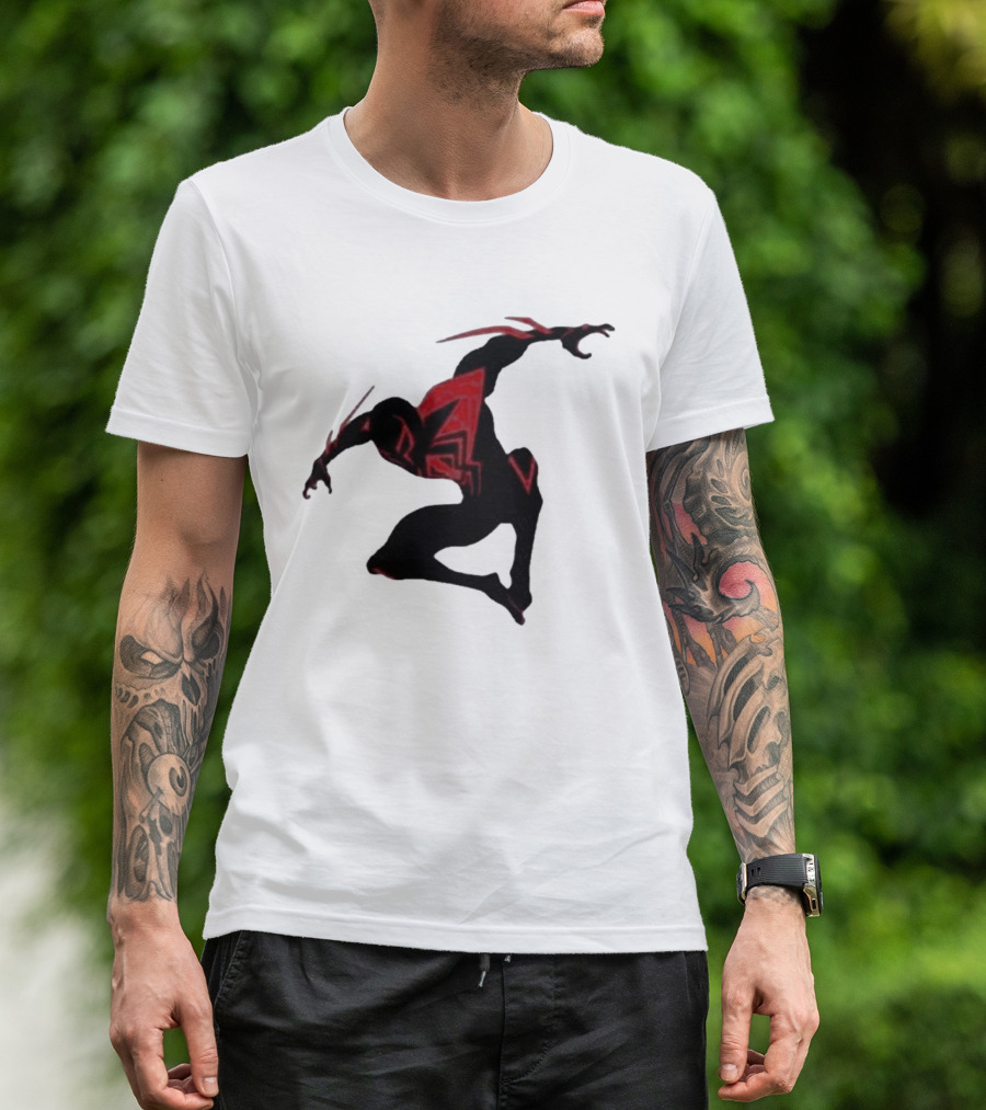 SharkRobot Synthetic Spider Variant Red And Black T-Shirt