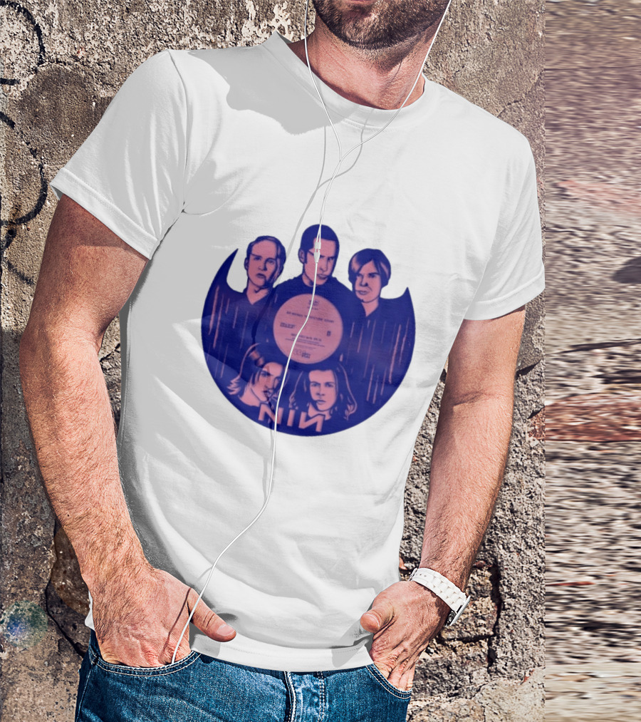 Nin Nine Inch Nails Band Vinyl Record T-Shirt