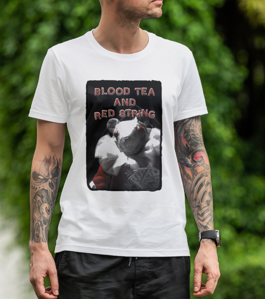 Blood Tea And Red String Mouse With Playing Cards T-Shirt
