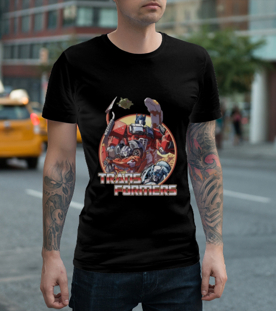 Transformers Autobots Optimus Prime and Dinobots T-Shirt