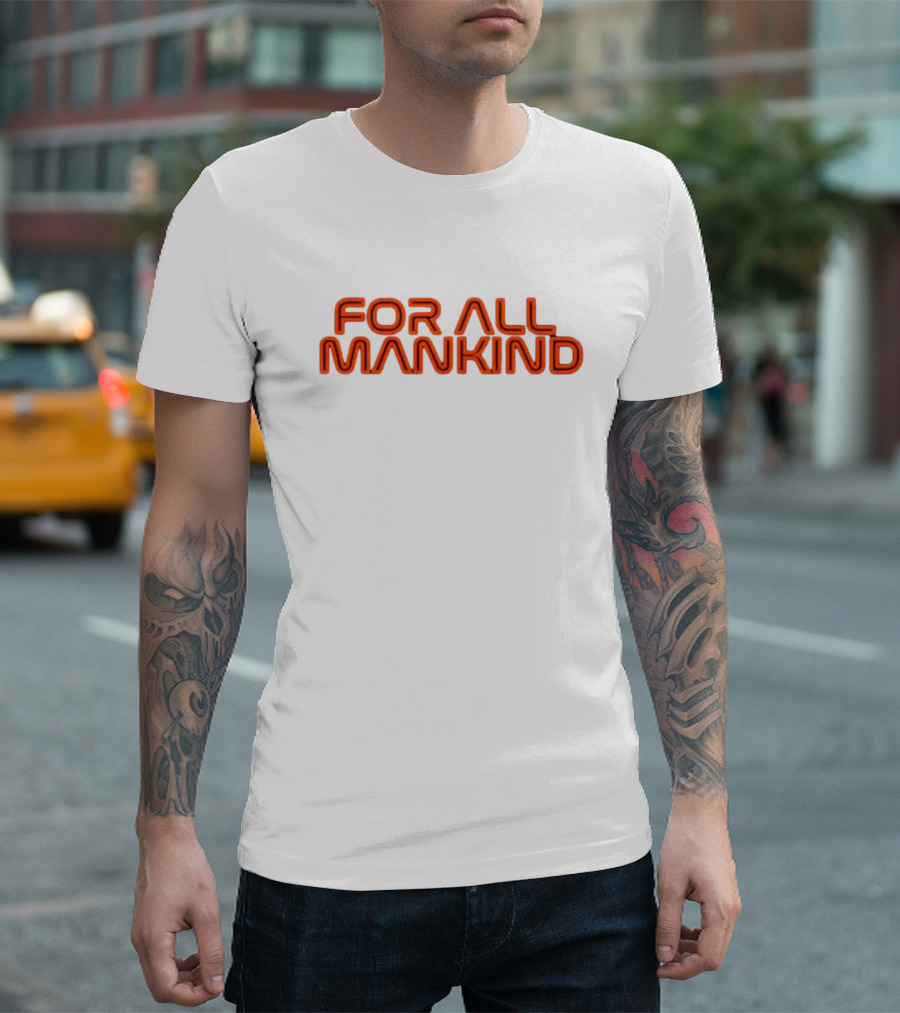 For All Mankind Apple TV Series Bold Retro Text T-Shirt