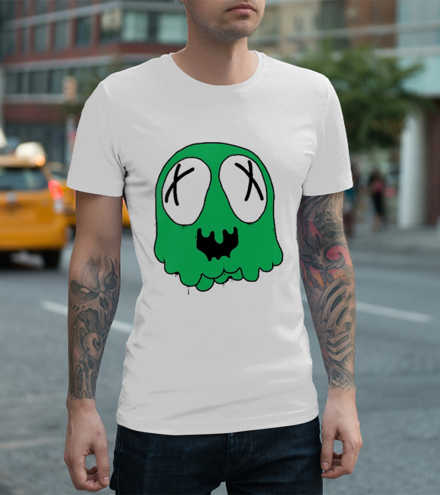 Ghost Sludge Life Green Dripping Skull with Crossed-Out Eyes T-Shirt