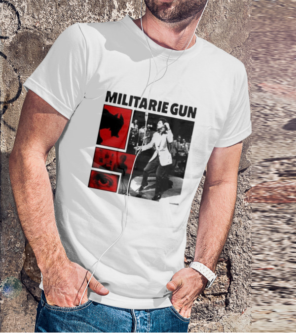 MILITARIE GUN Red Black Collage Performance T-Shirt