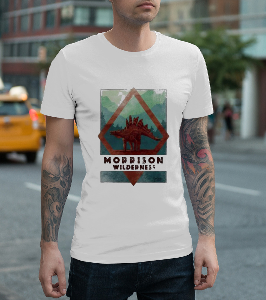 Morrison Wilderness Stegosaurus Adventure Retro Diamond T-Shirt