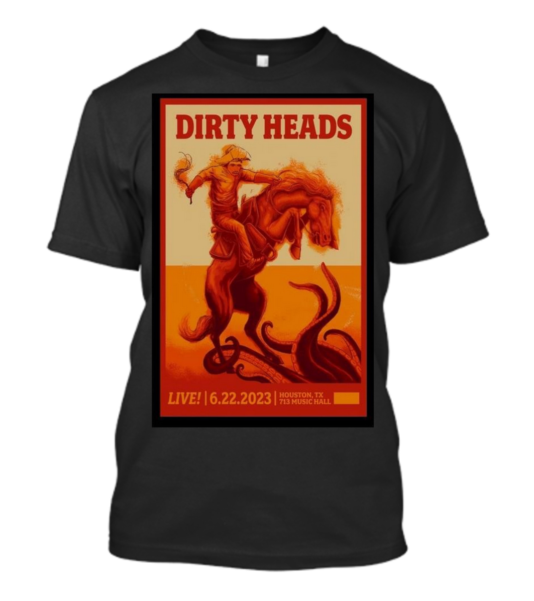 Dirty Heads Live Houston TX 713 Music Hall 6.22.2023 Cowboy And Octopus T-Shirt
