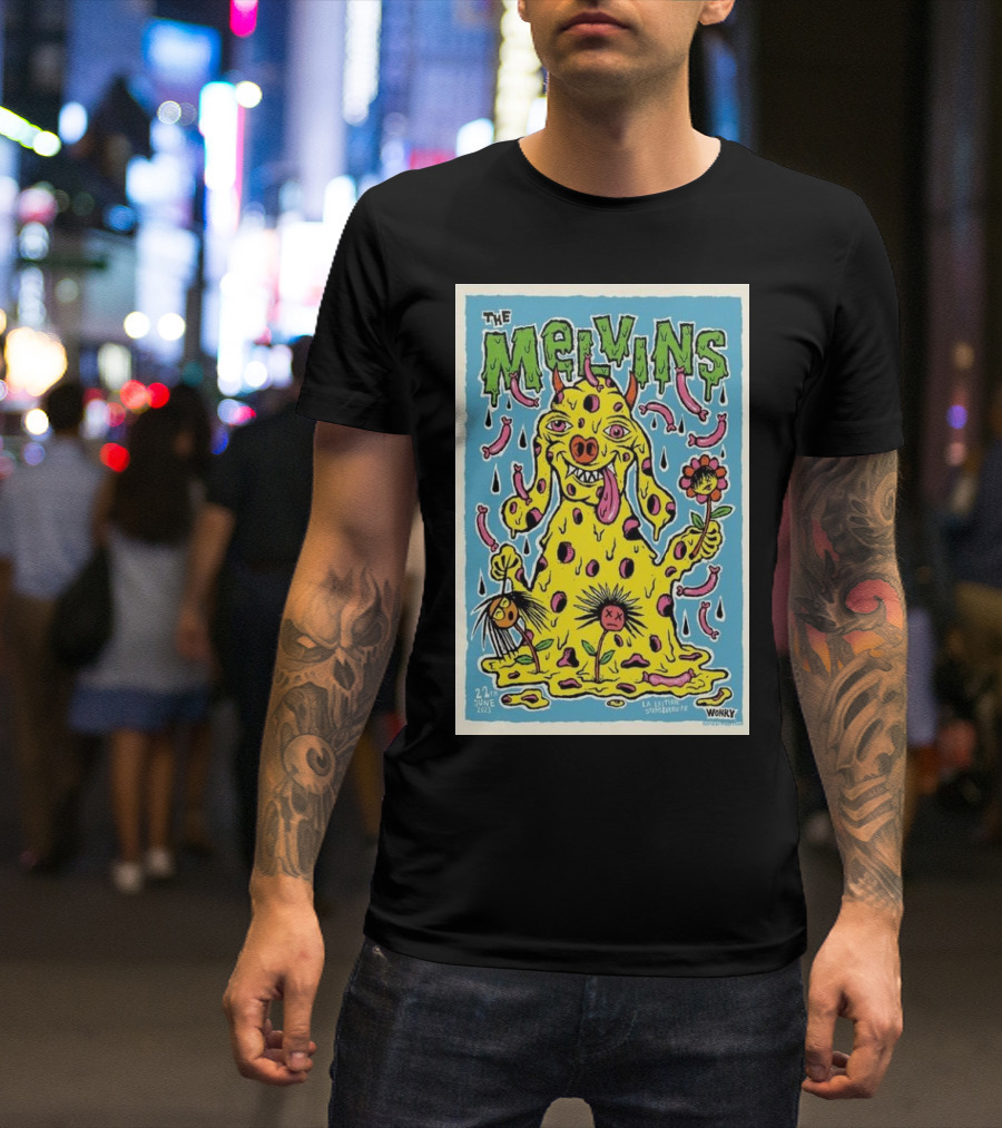 The Melvins Strasbourg La Laiterie June 22 Wonky Monster両端 T-Shirt