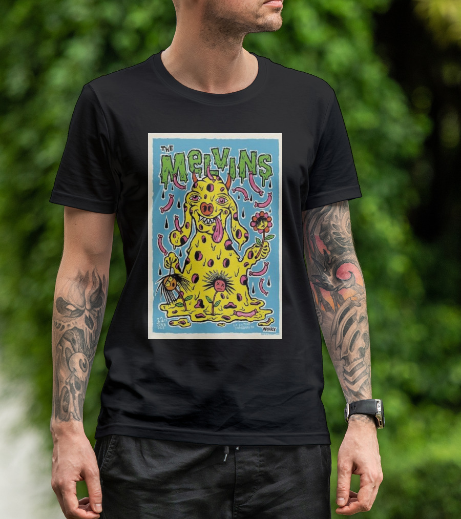 The Melvins Strasbourg La Laiterie June 22 Wonky Monster両端 T-Shirt