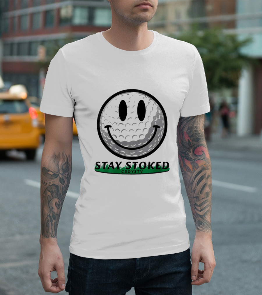 STAY STOKED CBOYSTV Golf Smile Face T-Shirt