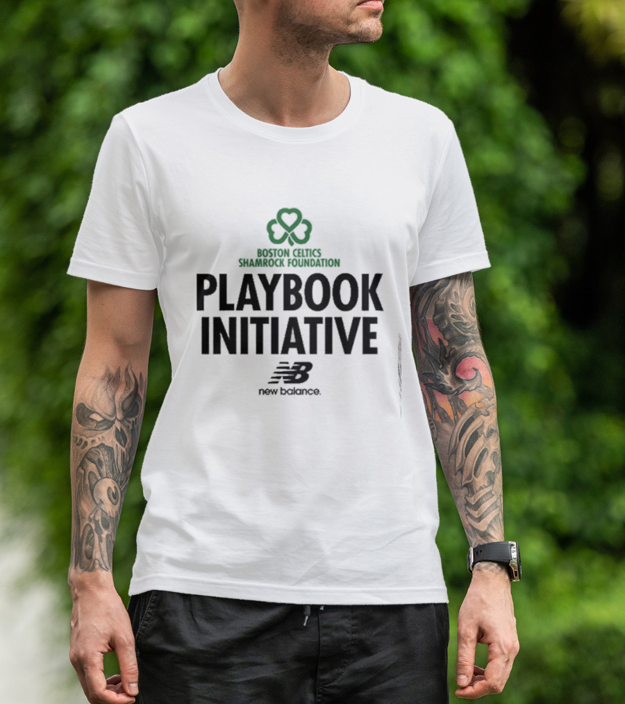 Boston Celtics Shamrock Foundation Playbook Initiative New Balance T-Shirt