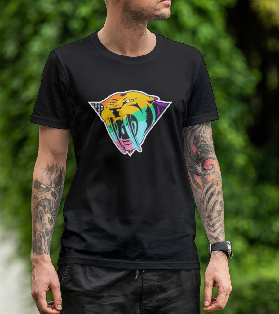 Landon Matney Nashville Predators Pride Rainbow Tiger T-Shirt
