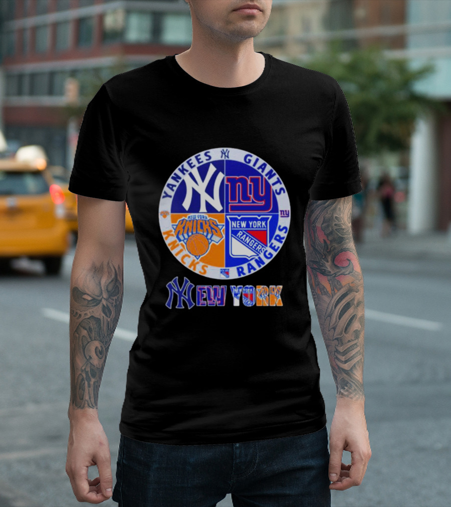 Yankees Giants Rangers Knicks New York Sports Teams T-Shirt