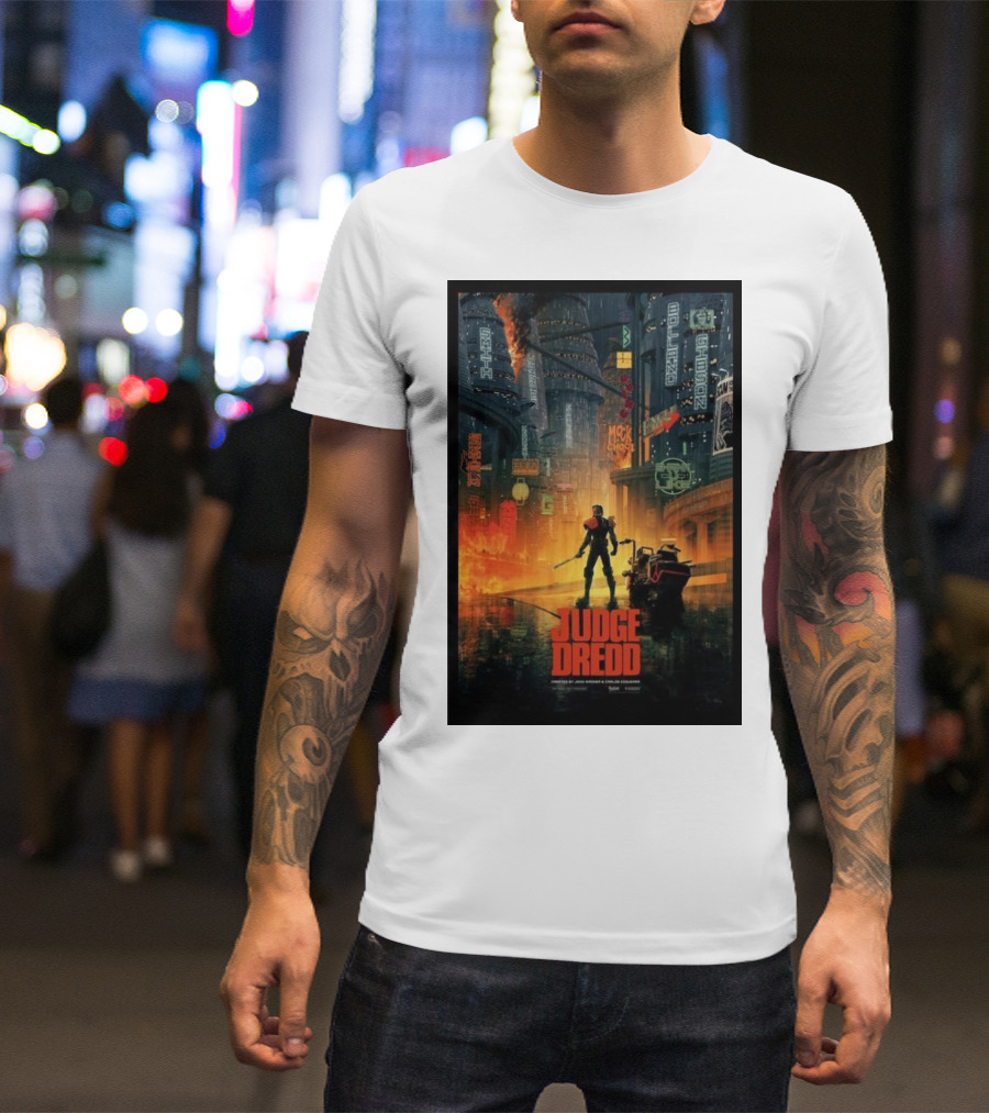 San Diego Comic-Con Judge Dredd Mega-City One Neon Streetscape T-Shirt