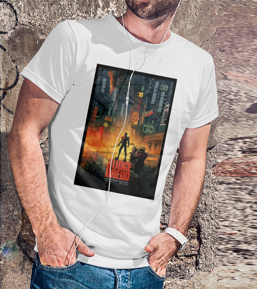 San Diego Comic-Con Judge Dredd Mega-City One Neon Streetscape T-Shirt