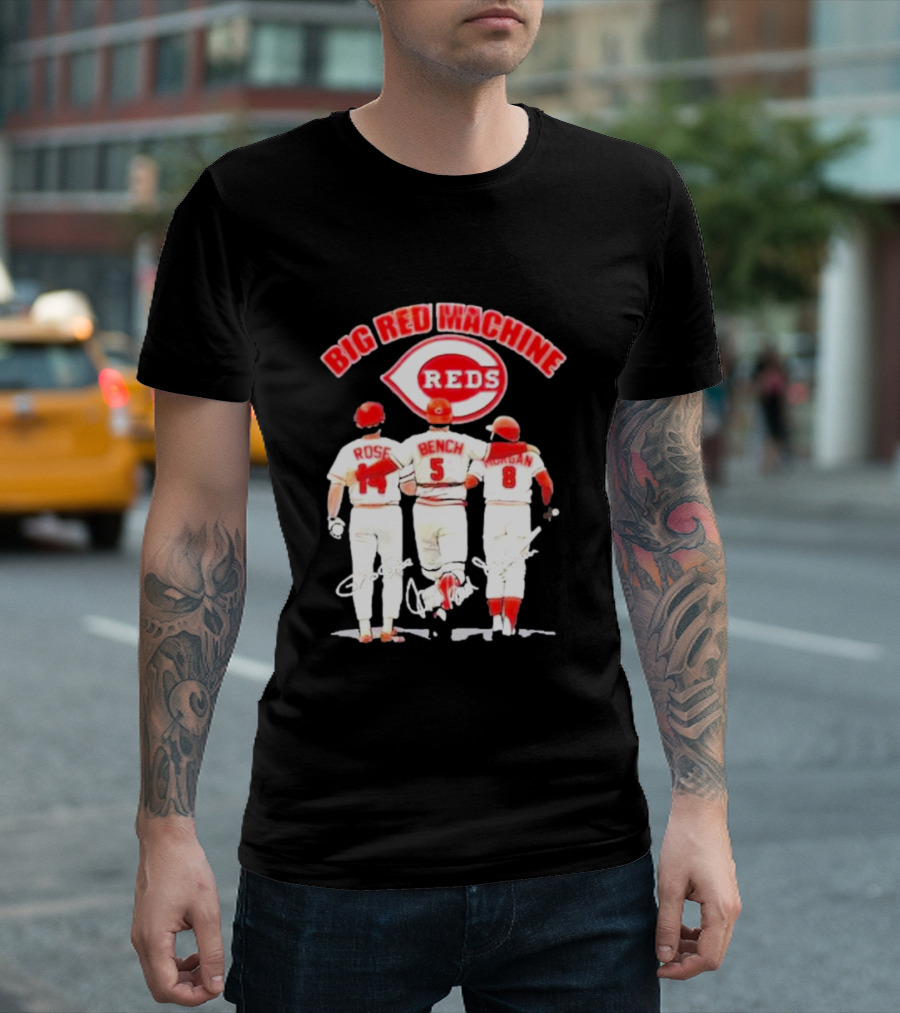 Big Red Machine Cincinnati Reds Rose Bench Morgan T-Shirt