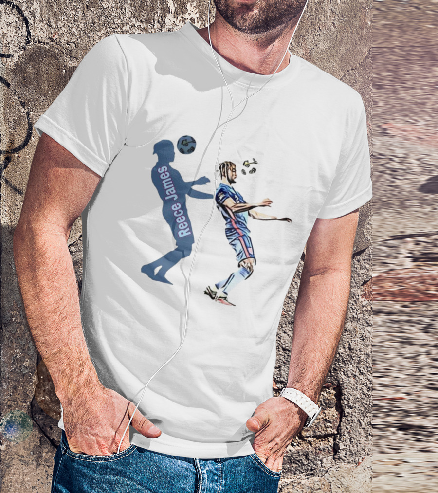 Reece James Football Silhouette And Player Action T-Shirt