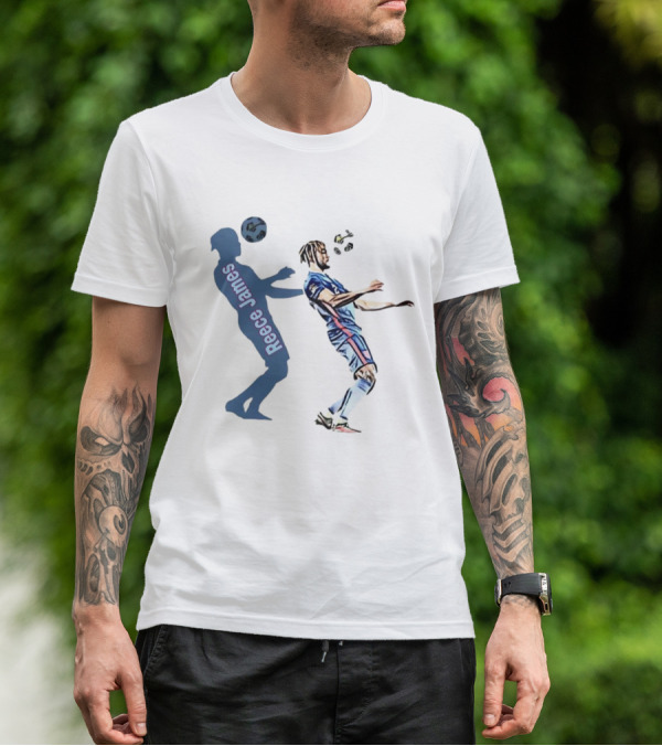 Reece James Football Silhouette And Player Action T-Shirt