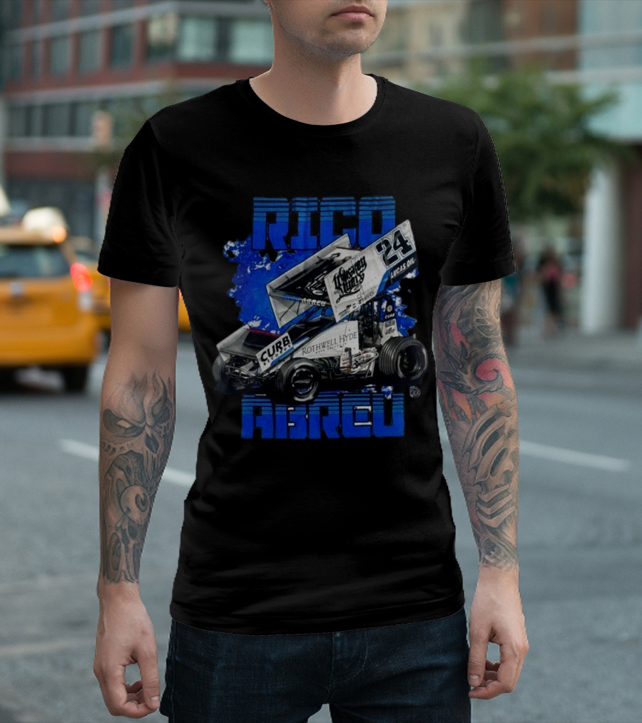 Rico Abreu 24 Curb Rothwell Hyde Racing Sprint Car Lucas Oil T-Shirt