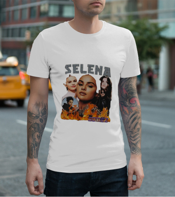 Selena Gomez Flame Collage Homage T-Shirt