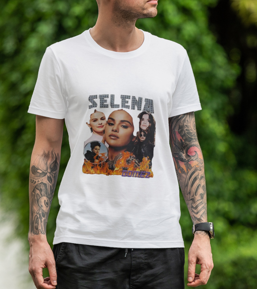 Selena Gomez Flame Collage Homage T-Shirt