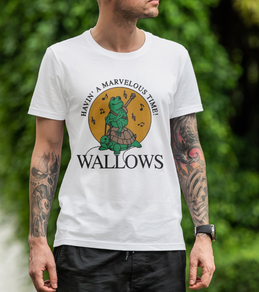 Wallows Havin' A Marvelous Time Frog And Turtle Cloud Dye T-Shirt