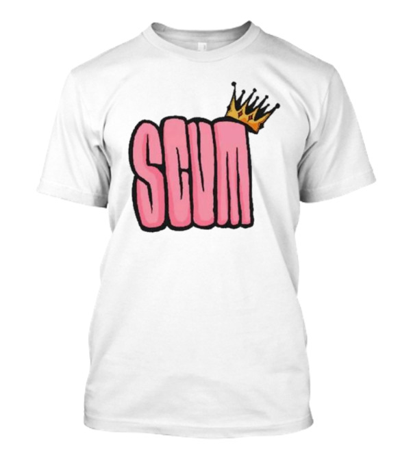 SCUM Pink Text With Gold Crown T-Shirt
