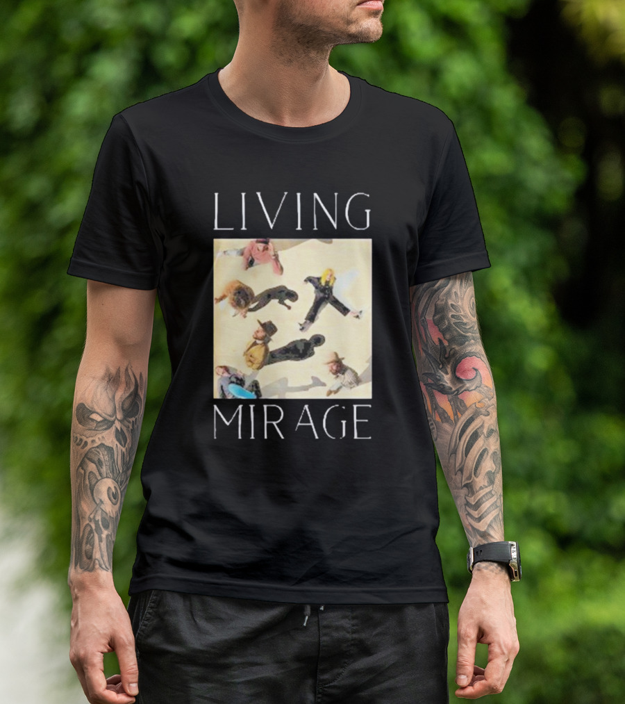 LIVING MIRAGE Album Cover With Band Members Aerial View T-Shirt